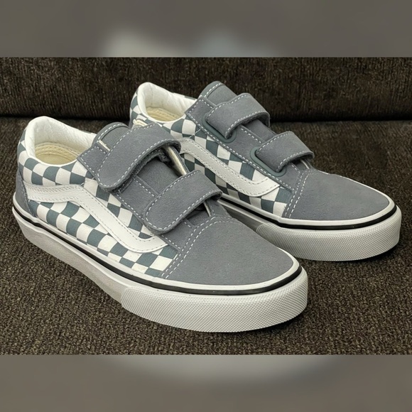 Vans Kids Old Skool V Shoes Gray & White Color Size-2.0 - Picture 7 of 13